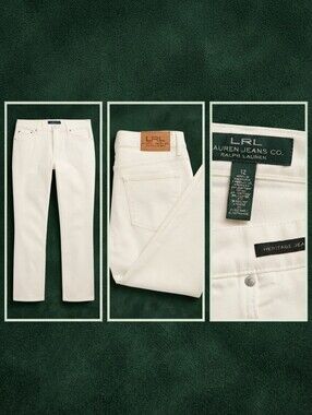 Ralph Lauren White Heritage Jeans Size 12, Preowned